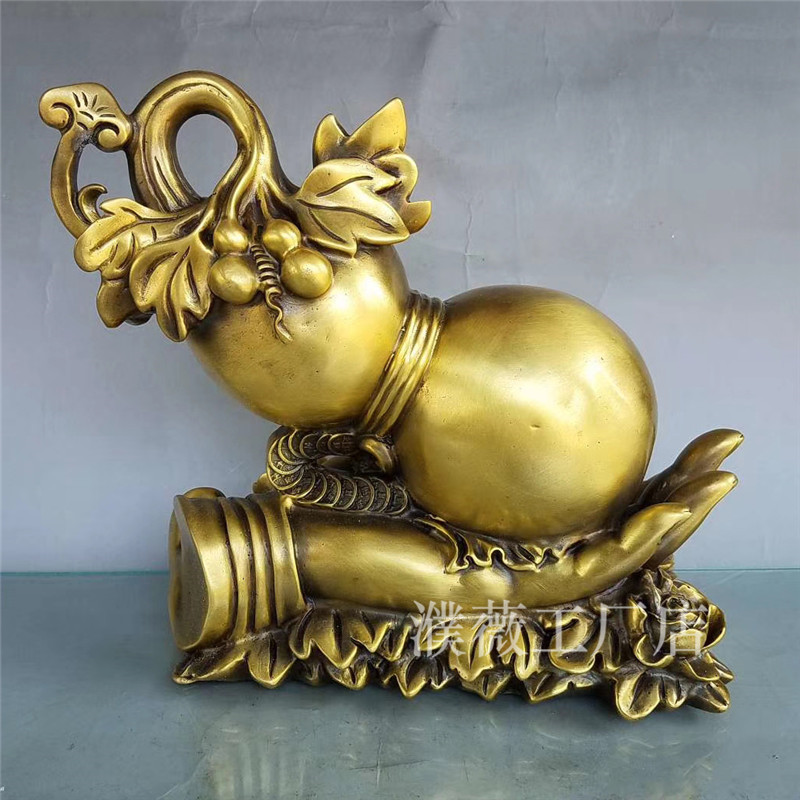 黄铜佛手葫芦摆件 传统与现代交融的家居艺术